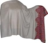 Wrap Shawl Antique Design Paisley Wool India Embroidery 84 x 40 (psley318)
