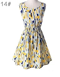 Plus Size Stretchy Floral Print Chiffon/Cotton/Wool Sleeveless  Dress
