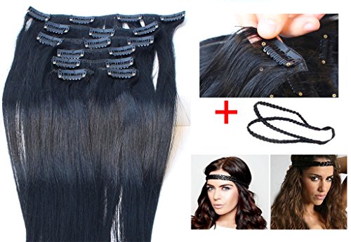 Ali Queen 6A Grade Clip In Human Hair 7pcs/set Brazilian Virgin Hair 15''/16''/18''/20''/22'' 5 Colors 70G & 100G Hair Extension + 1pcs Plait