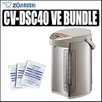 Zojirushi CV-DSC40 Ve Hybrid Water Boiler and Warmer Stainless Steel W Zojirushi ADC-05 Pot Cleaner - Zojirushi AZOJCVDSC40K1
