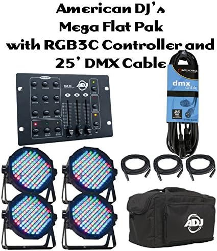 American DJ Mega Flat Pak LED, RGB3C Controller and AC3PDMX25