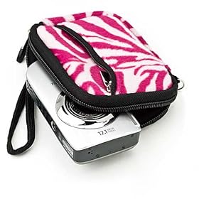 Pink & White Zebra Animal Print point and shoot digital camera case with Unique Full access Zipper Opening and Extra Padded Walls for all models of your Canon Powershot ELPH 530 HS , 520 HS , 510 HS!!!