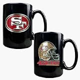 San Francisco 49ers 2 Piece Coffee Mug Set (1 Helmet Logo and 1 Primary Logo Design)