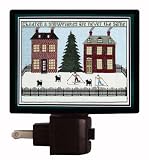 Cross Stitch Night Light - Children and Snowflakes - LED NIGHT LIGHT