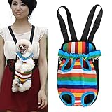 Pet Dog Cat Puppy Carrier Backpack Front Tote Nylon Bag Travel Hiking Riding (Rainbow, M)