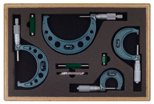 Mitutoyo 103-931 0 - 4 X 0001 Outside Micrometer Set with Standards