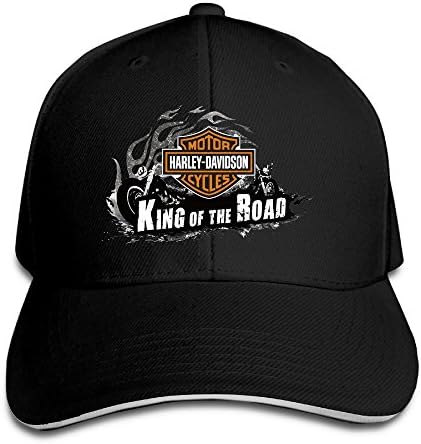 Harley Davidson King Of The Road Black Unisex Sandwich Snapback Cap Adjustable