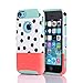 5C Cases, iPhone 5C Case, BENTOBEN Ultra Slim Apple iPhone 5C Cases Hard Plastic Shell and Soft TPU Dual Layer Shockproof Bumper Wave Point Hybrid Protective Covers for iPhone 5C, Blue