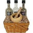 Rustic Mortar Pestle Grinders Spice Gift Basket With French Products