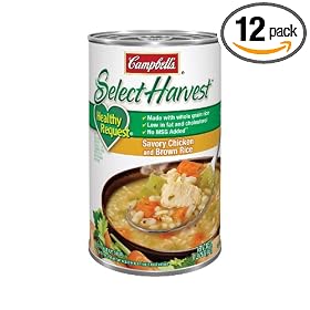 Campbell's Select Healthy Request Savory Chicken and Brown Rice Soup, 18.6-Ounce Cans (Pack of 12)