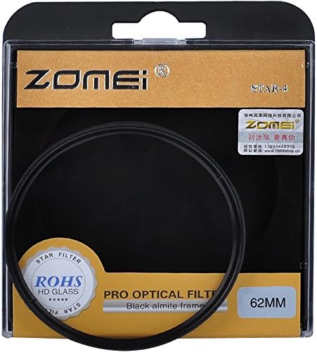 ZOMEi 62mm star +4 Optical 4-Point Star Cross Filter Twinkle Effect for Digital Camera Lens