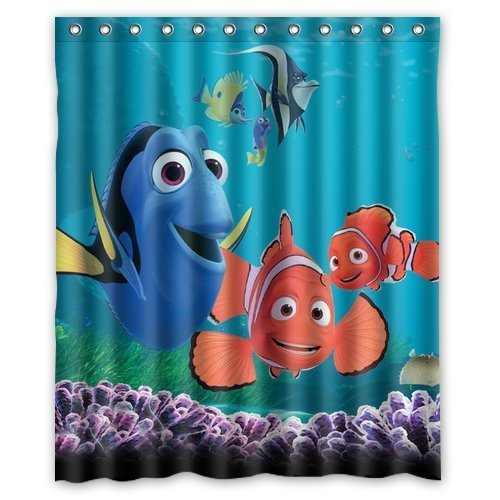 Turtle and Fish Finding Nemo Special Printed Bathroom Shower Curtain Waterproof Polyester Fabric Bath Curtains 60