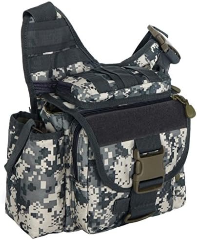Surenow Military Style Army Backpack Shoulder Messenger Bag Camo Grey
