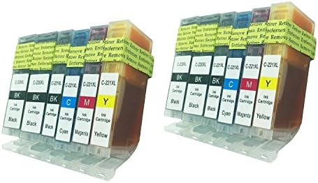 Compatible Ink Cartridge Replacement for Canon PGI-220 CLI-221 (4 Large Black, 2 Small Black, 2 Cyan, 2 Yellow, 2 Magenta,12-Pack)