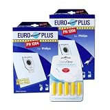 Produkt-Bild: Euro Plus PH 1204/2 2er Pack Philips Staubsaugerbeutel und 5 Conny Clever Duftstaebchen