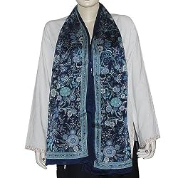 Printed Scarf in Crepe Silk Asian Fashion 20 X 68 inches