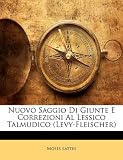 Nuovo Saggio Di Giunte E Correzioni Al Lessico Talmudico (Levy-Fleischer) (Italian Edition)