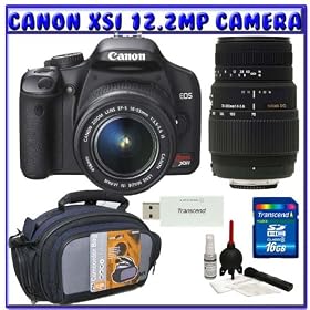 EOS Rebel XSi (a.k.a. 450D) SLR Camera w/ 18-55mm IS Lens & Sigma 70-300mm DG Lens + 16GB + Advanced Shooters Package K#4