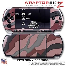 Camouflage Pink WraptorSkinz Skin and Screen Protector Kit fits Sony PSP 3000