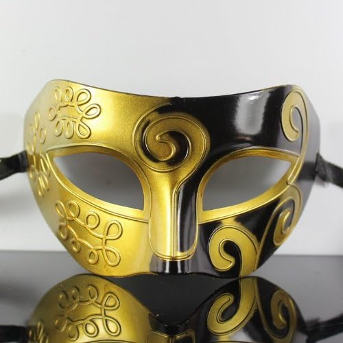 Melody Retro Roman gladiator Halloween party masks Mardi Gras Masquerade mask - gold & black