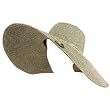 UPF 50+ Sun Lurex Summer Hat Brim 6-1/2" Floppy Black