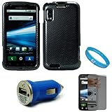 Carbon Fiber 2 Piece Protective Rubberized Crystal Hard Case for AT&T Wirel ....