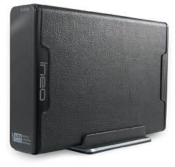ineo I-NA306Ue, 3.5-Inch External SATA Hard Drive Enclosure Fast Installation Leather Coating (Black)