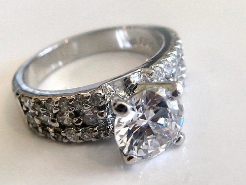 Sterling Silver CZ Wedding Engagement Solitaire Ring Size-7