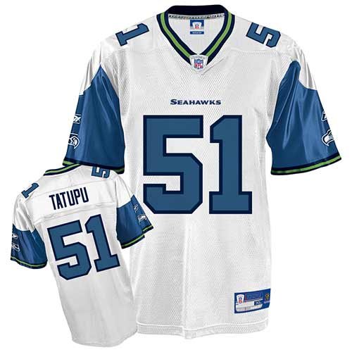 Reebok Seattle Seahawks Lofa Tatupu Youth White Replica Jersey Small