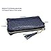 Belfen Women Smartphone Leather Zipper Clutch with removable Wristlet (Navy blue)