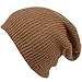 ANGELA & WILLIAM Menâ€™s Basic Reversible Slouch Beanie- Long Hipster Oversized Ribbed Knit Winter Skull Hat (LT Brown)