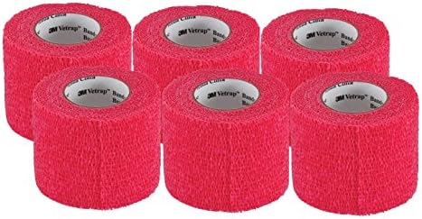 3M VetRap Bandaging Tape 2" Wide, 5 Yards (6 Rolls) (Red)