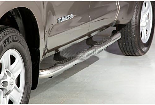Fit 07-14 Toyota Tundra Double/Crew Cab (w/ 2 Half Size Rear Doors) 3" Round Tube Side Step Rail Nerf Bar Running Boards