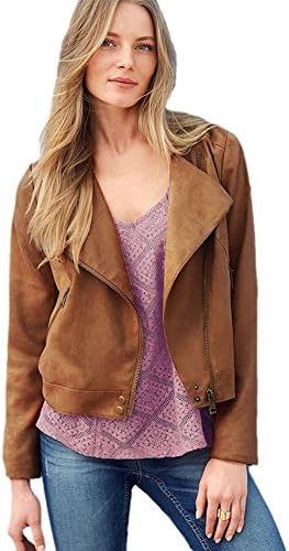 Mlotus Stylish Ladies Women's Faux Suede Jacket Short Tassel Coat Outwear Brown M