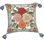 123 Creations C518.18x18 inch Mandarin Garden Dahlia Needlepoint Pillow - 100 Percent Wool
