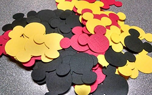 Die Cuts - Disney Mickey Mouse Confetti - Red/Black/Yellow - 100pcs