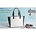 Caixia Women's Faux Leather Black White Splicing Tote Bag Small Size