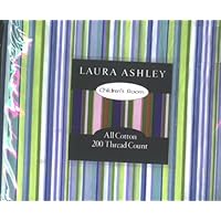 Laura Ashley Twin Sheet Set Children's Room - Sydney Stripe Multi Blue/green