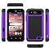 LK [Shock-Absorption] Hybrid Dual Layer Armor Defender Protective Case Cover for ZTE Maven / ZTE Overture 2 / ZTE Fanfare / ZTE Speed (Purple)