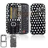 LG Rumor2 LX265 Cell Phone Black/White Polka Dot Design Protective Case Fac ....
