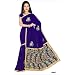 Georgette Bollywood Pailletten Sari BLAU