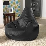 Gaming Bean Bag Designer Recliner BLACK Faux Leather - Beanbag Chair
