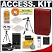 Casio Exilim EX-CASE-80 Leather Case (Red) + (2) Spare NP-40 Battery Packs + Mini Battery Charger + Accessory Kit for Casio Exilim EX-Z100, EX-Z200, EX-Z1200, EX-Z1050 & EX-Z1080 Digital Cameras