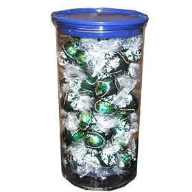 Lindt Lindor Truffles Peppemrint Milk Chocolate Christmas Holiday Assortment 45 Piece Jar Present