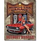 Muscle Car Garage Detroit Retro Vintage Tin Sign