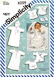 Simplicity 6259 Sewing Pattern Babies Layette Newborn - 18 Months