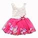Kids Girls Princess Rose Garden Flower Petal Lace Ruffled Tulle Skirts Dresses