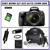 Sony SLT-A33L Alpha DSLR SLTA33 14.2MP Digital Camera with 18-55mm f/3.5-5.6 DT AF Zoom Lens + 14Pc Starter Pack # 1