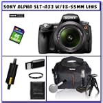 Sony SLT-A33L Alpha DSLR SLTA33 14.2MP Digital Camera with 18-55mm f/3.5-5.6 DT AF Zoom Lens + 14Pc Starter Pack # 1