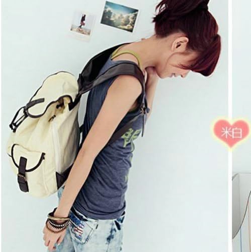 2013newestseller White Teen Girls Vintage Canvas School Backpack Daypack Bags